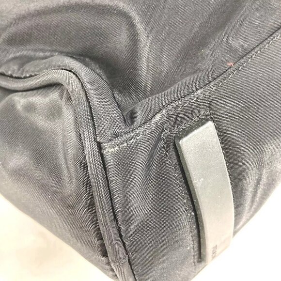 Auth PRADA triangle logo plate Bag Hand Bag Nylon Black - Picture 12 of 16